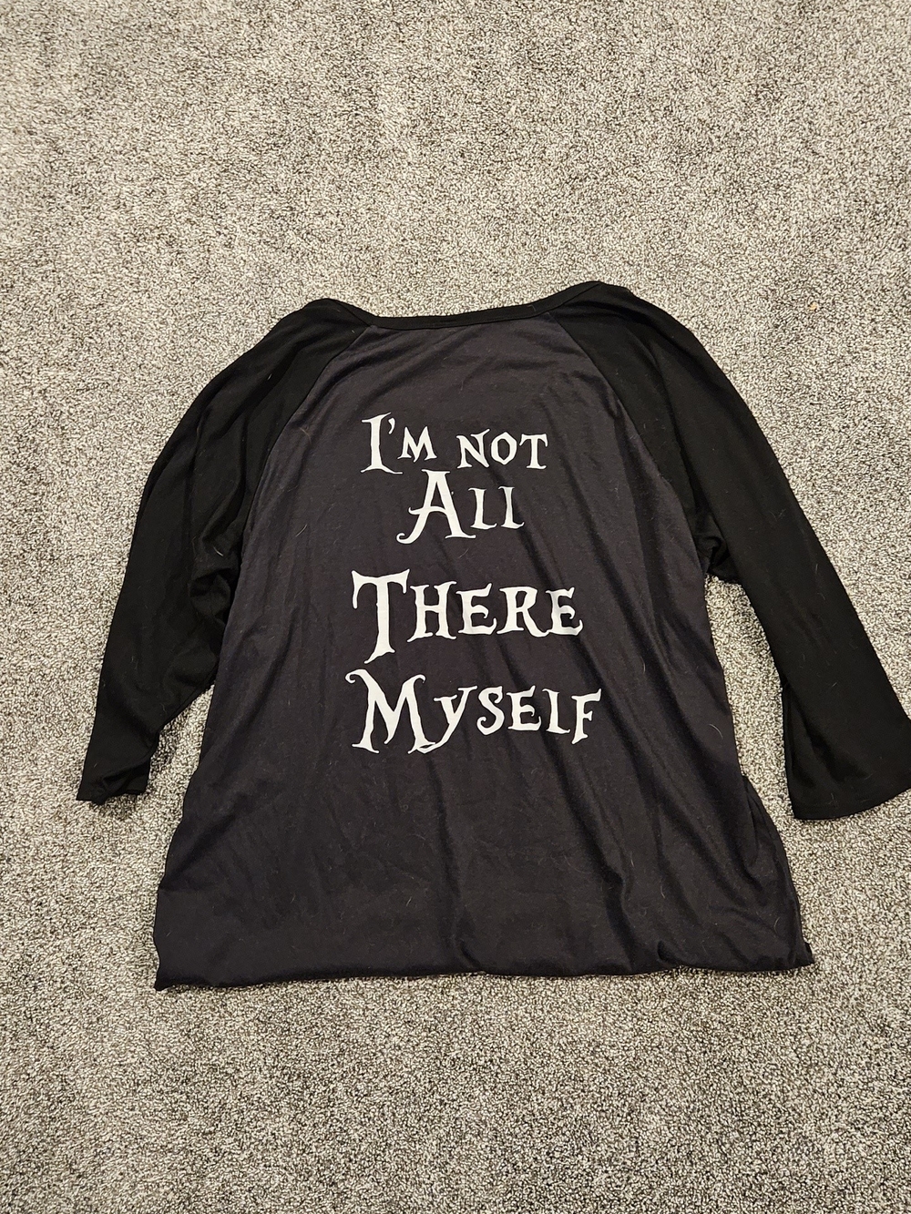 Disney Black Raglan Long Sleeve Tee with 'I'm Not All There Myself' Print